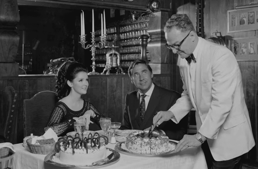 Waiter serving a table